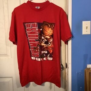 Red 1997 NBA CHAMPIONS Chicago Bulls T-shirt 100% cotton Size L